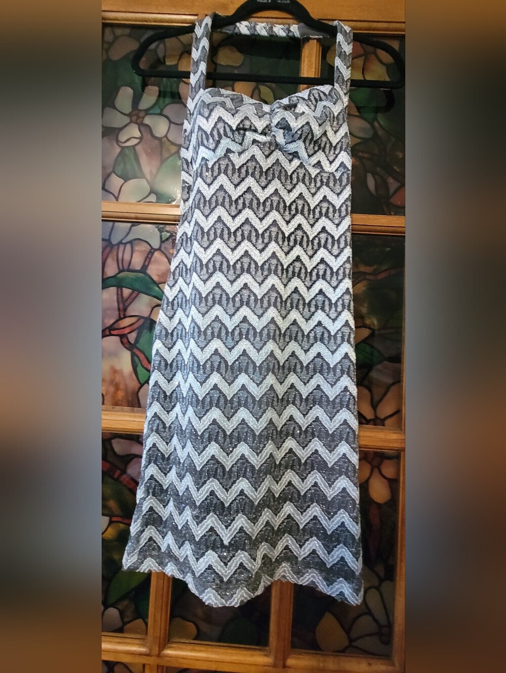 Jump Silver & Black Chevron Mini Dress #19